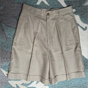 Retro Pleated High Rise Bermuda Shorts  11/12